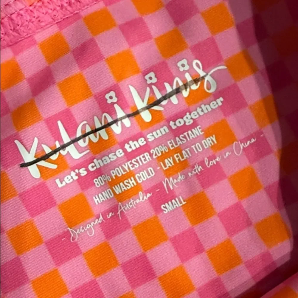 New Kulani Kinis Retro Bikini Bottom in Pinky Promise Size Small
